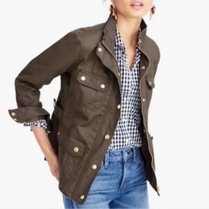 J. Crew Factory Relaxed Boyfriend Field Jacket - Olive Green
